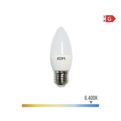 EDM Lâmpada vela LED e27 5 w 400 lm 6400 k luz fria ø3,5 x 10 cm