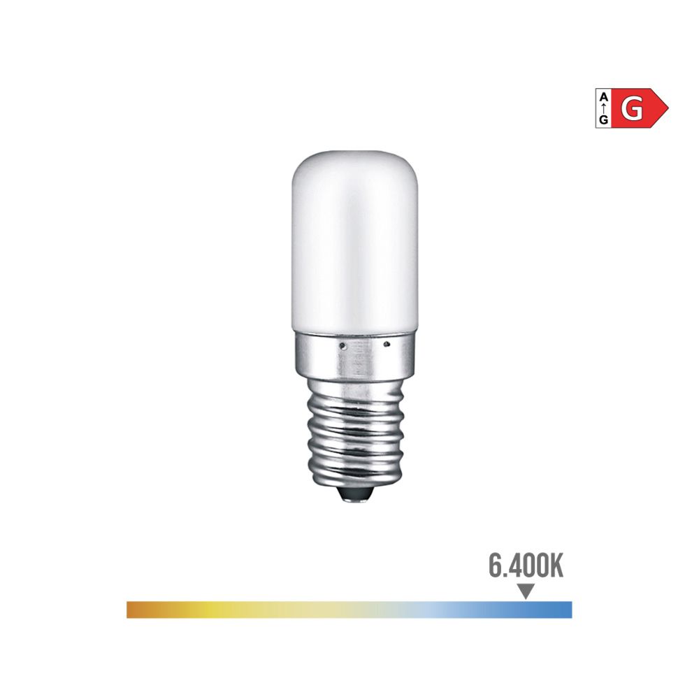 Lâmpada frigorífico tubular LED e14 1,8 w 130 lm 6400 k luz fria ø1,8 x 4,8 cm