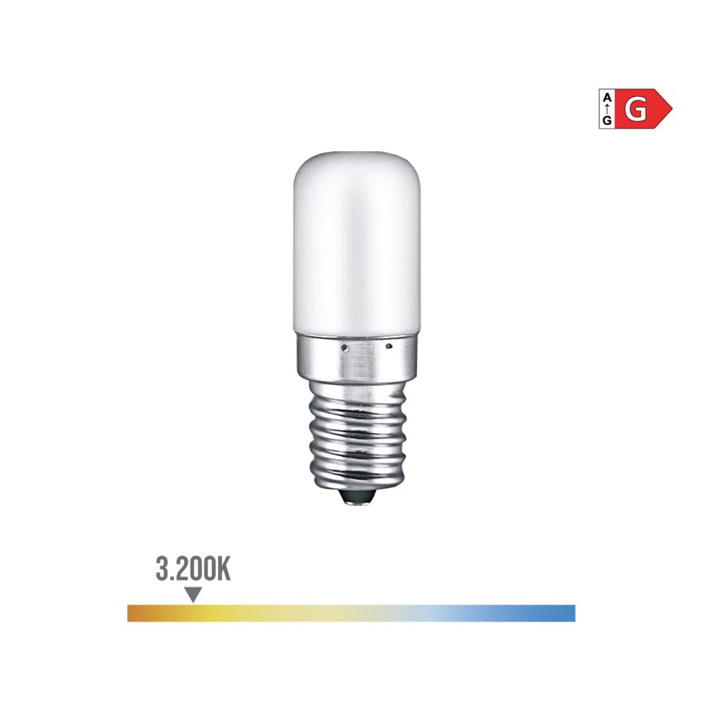 Lâmpada frigorífico tubular LED e14 1,8 w 130 lm 3200 k luz quente ø1,8 x 4,8 cm