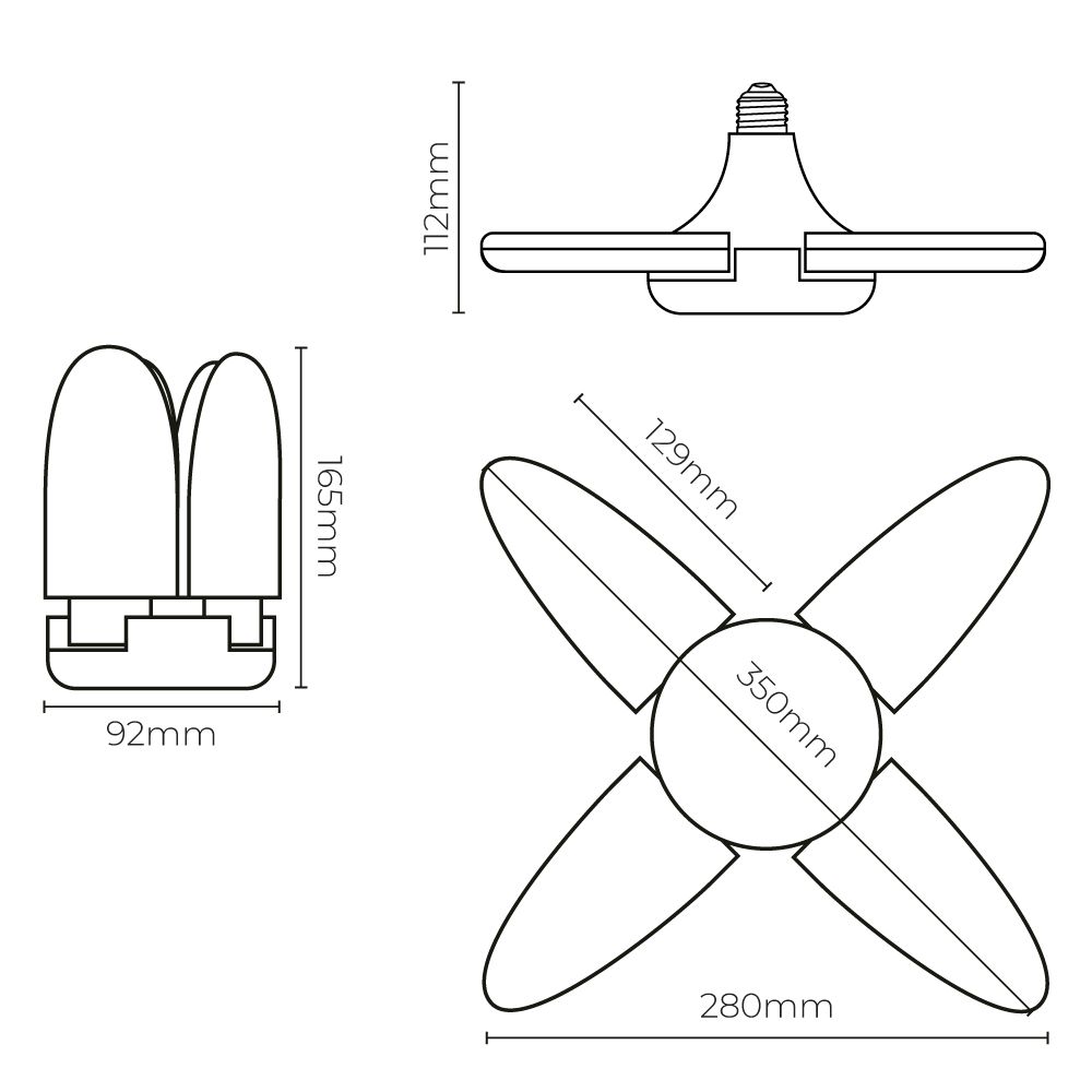 Lâmpada LED multidirecional, soquete E27, potência 30 W, luz fria - Image 5