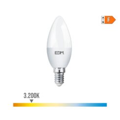 Lâmpada vela LED E14 7W 600lm 3200K LUZ quente Ø35x107mm EDM