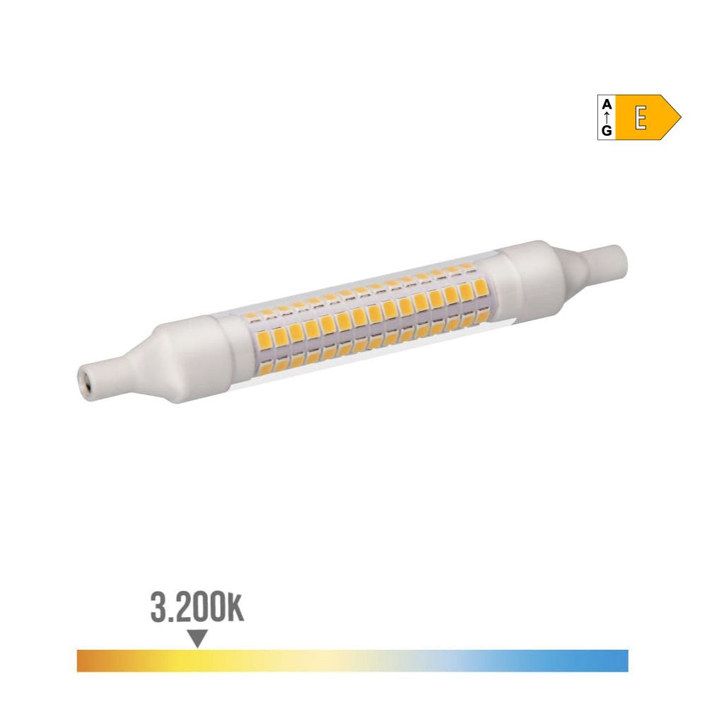 Lâmpada lineal LED 118mm R7s 9W 1150lm 3000K LUZ quente 118xØ16mm EDM