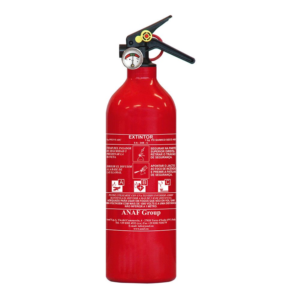Extintor de pó 1KG fogo ABC