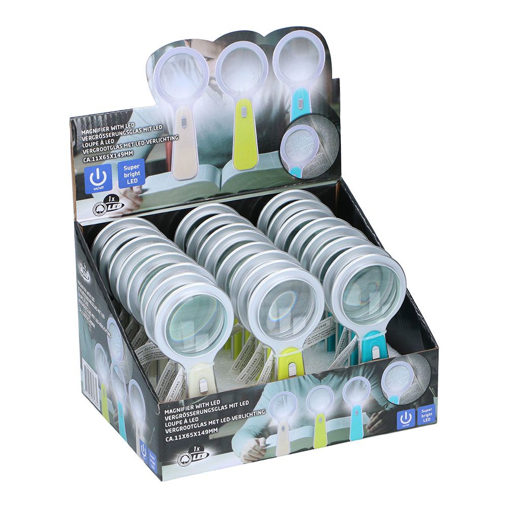 Lupa com LUZ LED cores sortidas Ø6,5x1x14,5cm - Image 2