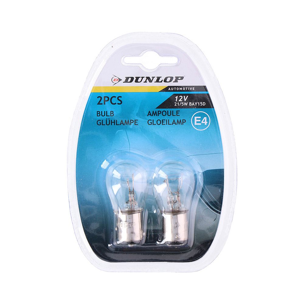 Pack 2 lâmpadas 12V 21/5W reposição automóvel dunlop