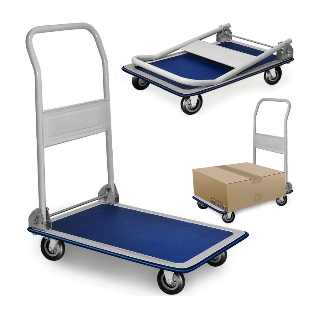 Carro de carga metálico dobrável com rodas MAX. 150kg 73x47x83cm