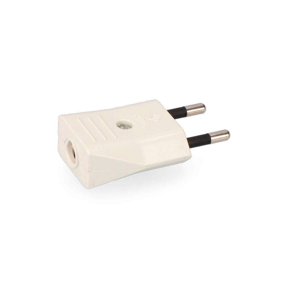 Ficha 10A 250V 4mm branca (embalada)