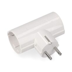 Ficha duplo de baquelite tipo F t/tl 16A 250V branco (embalado)