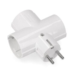 Plug triplo em baquelite tipo F t/tl 16A 250V branco (embalado)