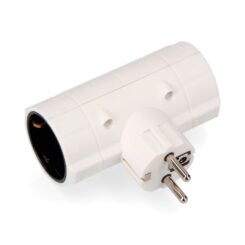 Ficha duplo económico T/TL tipo F 4,8mm 16A 250V MAX 3680W branco (embalado)
