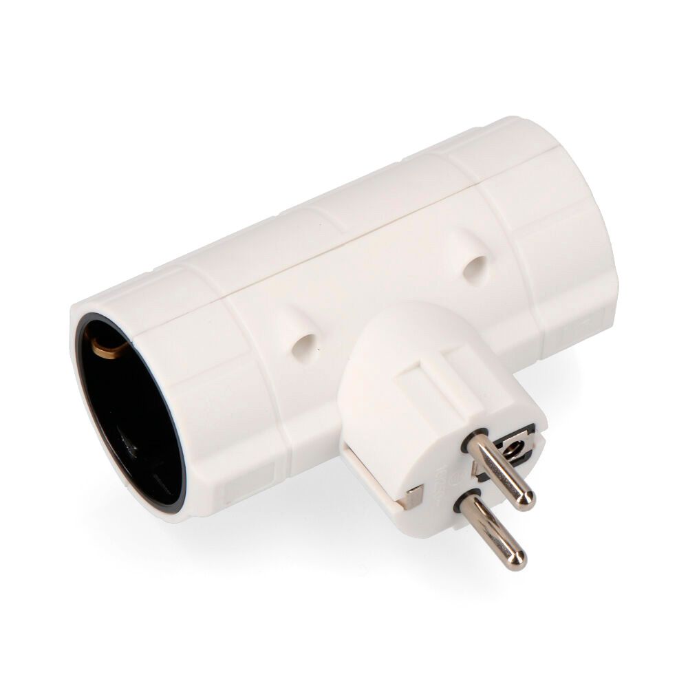 Ficha duplo económico T/TL tipo F 4,8mm 16A 250V MAX 3680W branco (embalado)