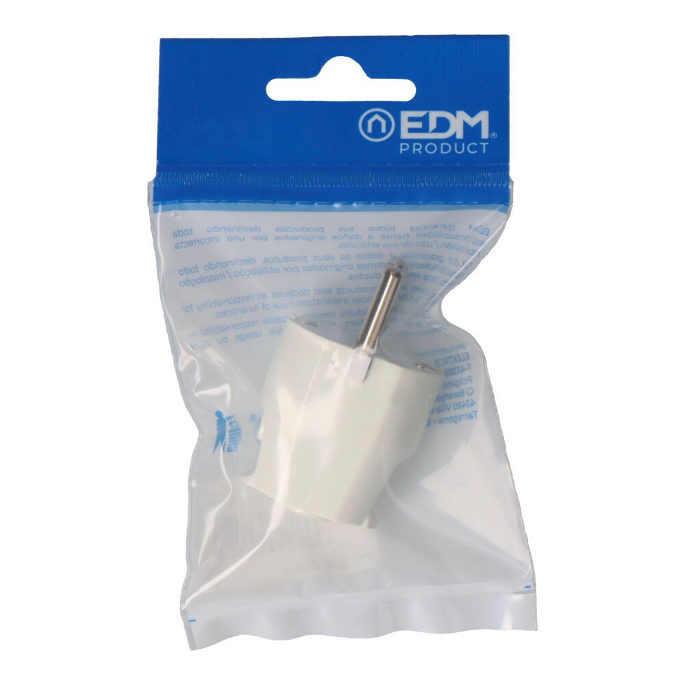 Ficha tipo F 4,8mm 10/16A T/TL branco (embalado) - Image 2