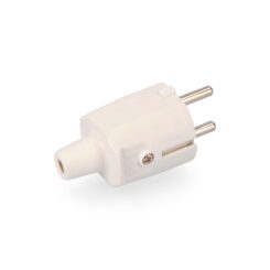 Ficha borracha 10/16A 250V T/TL IP44 4,8mm branco (embalado)