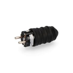 Ficha borracha 16A 250V T/TL tipo F 4,8mm IP44 preto (embalado)