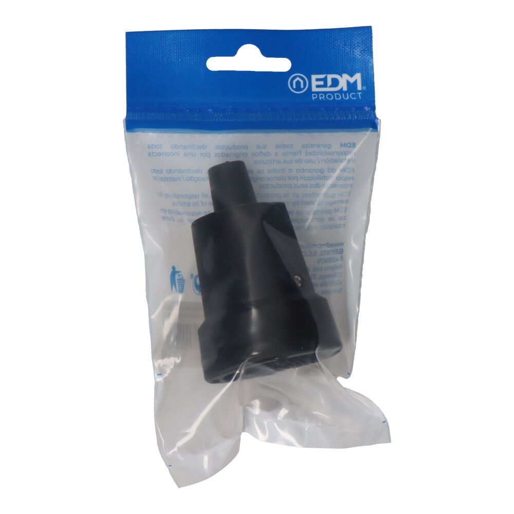 Ficha aérea BORRACHA10/16A 250V T/TL 4,8mm IP44 negra (embalada) - Image 2