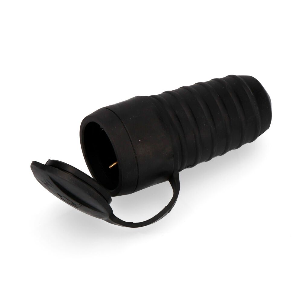 Base aérea borracha 16A 250V T/TL 4,8mm preta (embalada)