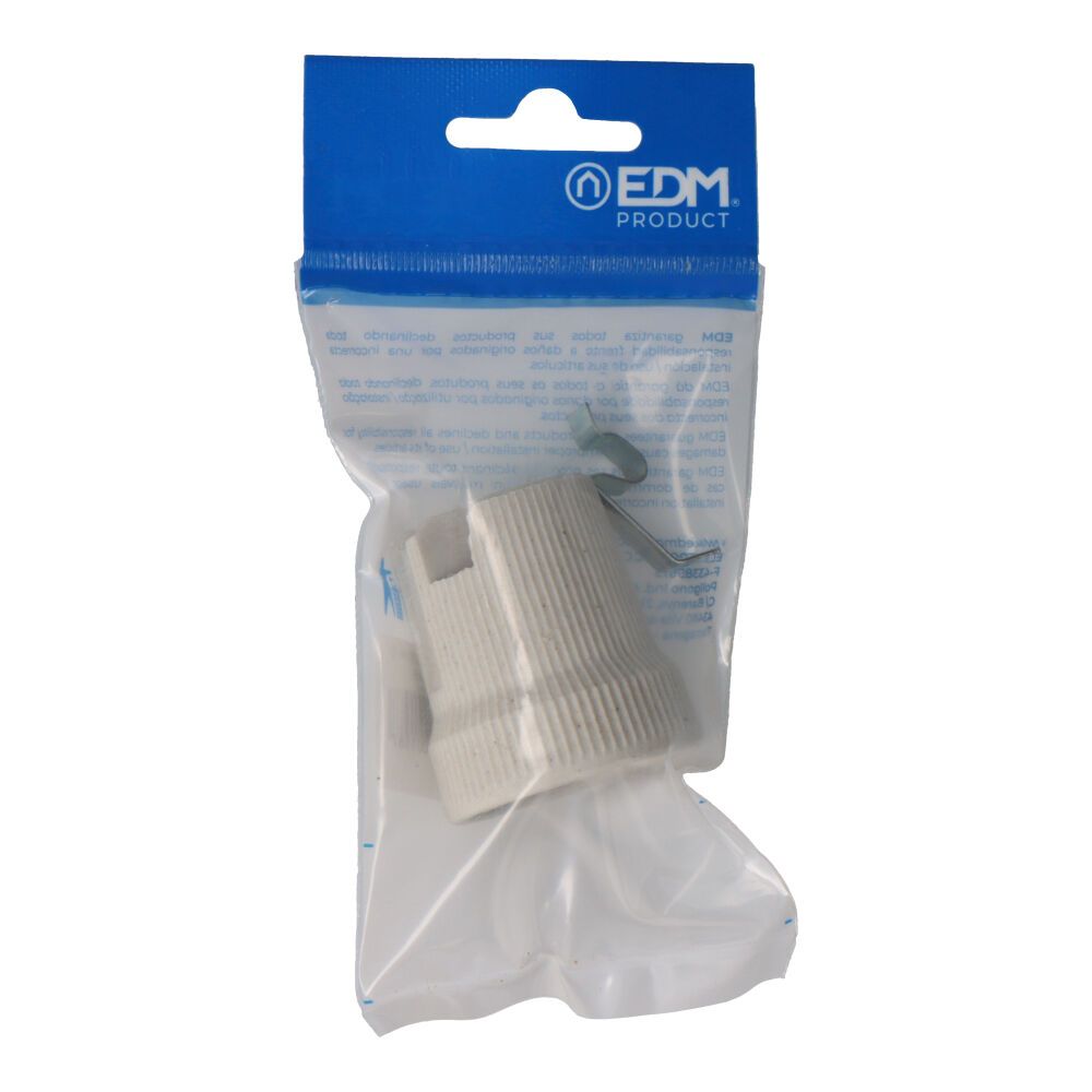 Porta-lâmpadas em porcelana E-27 250V para tectos bege (embalado) - Image 2