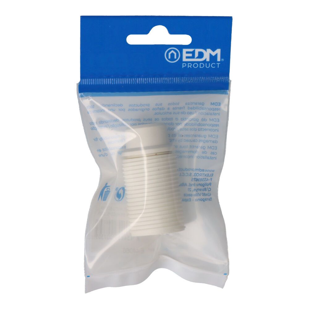 Porta-lâmpadas roscado E-14 250V branco (embalagem) - Image 2