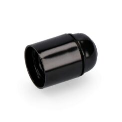 Porta-lâmpadas em baquelite reforçado E-27 preto (embalado)