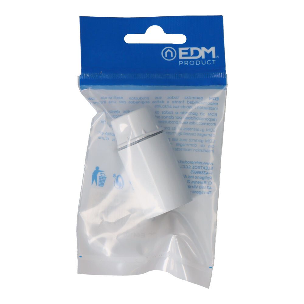 Porta-lâmpadas em baquelite reforçado E-14 branco (embalado) - Image 2