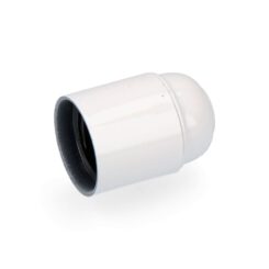 Porta-lâmpadas em baquelite reforçado E-27 branco (embalado)