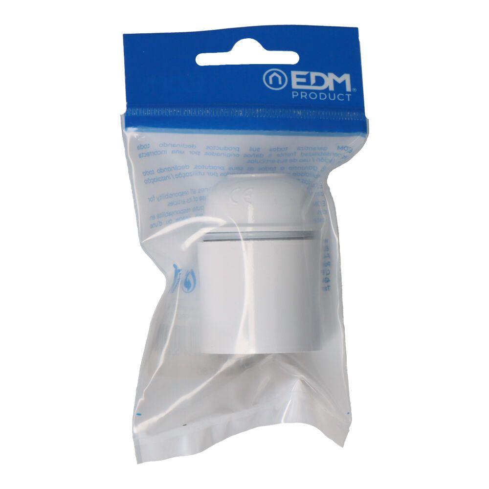Porta-lâmpadas em baquelite reforçado E-27 branco (embalado) - Image 2