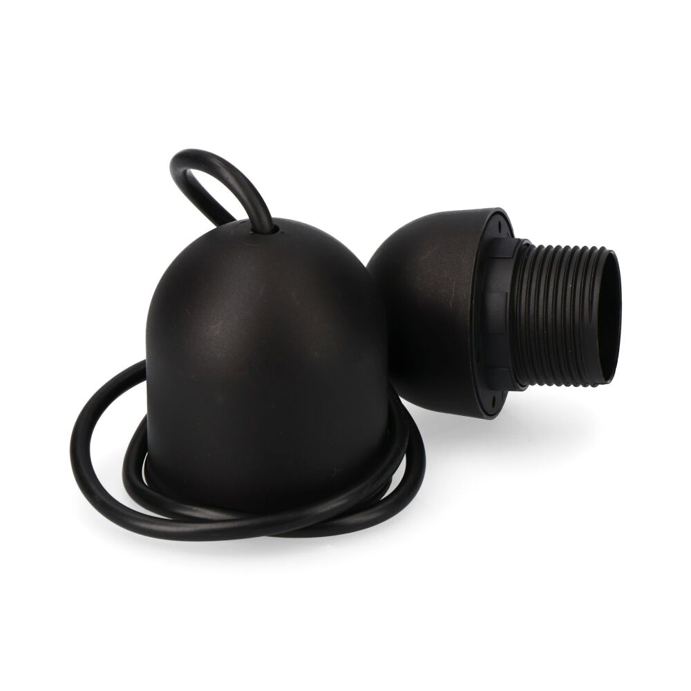 Conjunto pingente preto E27 comprimento 80cm (embalagem)