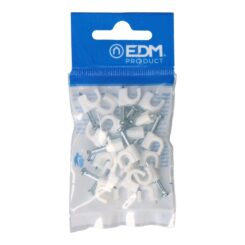 Abraçadeira redonda branca com prego 2x1mm N°6 (blister 20 unid.) EDM