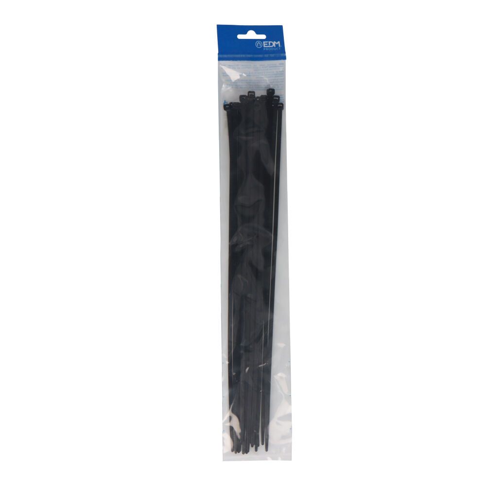 Abraçadeiras pretas 380x4,8mm nylon de alta qualidade (blister 25 unid.) EDM