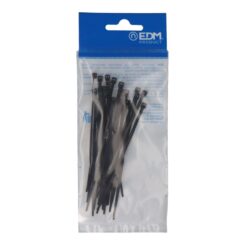 Abraçadeiras pretas 100x2,5mm nylon de alta qualidade (blister 25 unid.) EDM