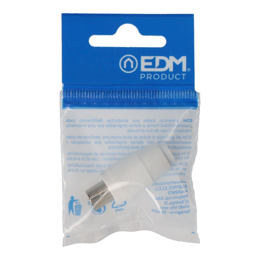 Ficha TV macho reto 9,5mm EDM embalada - Image 2