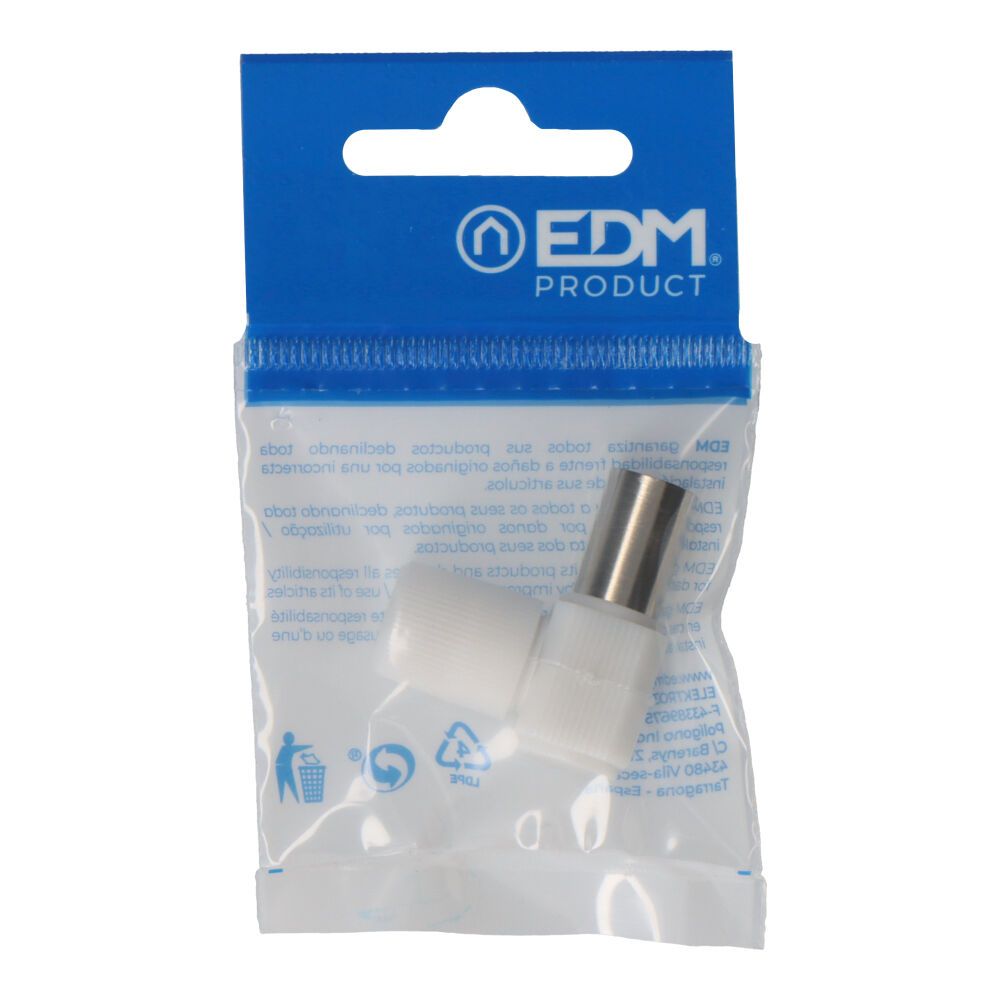 Ficha TV femea curva 9,5mm EDM embalada - Image 2