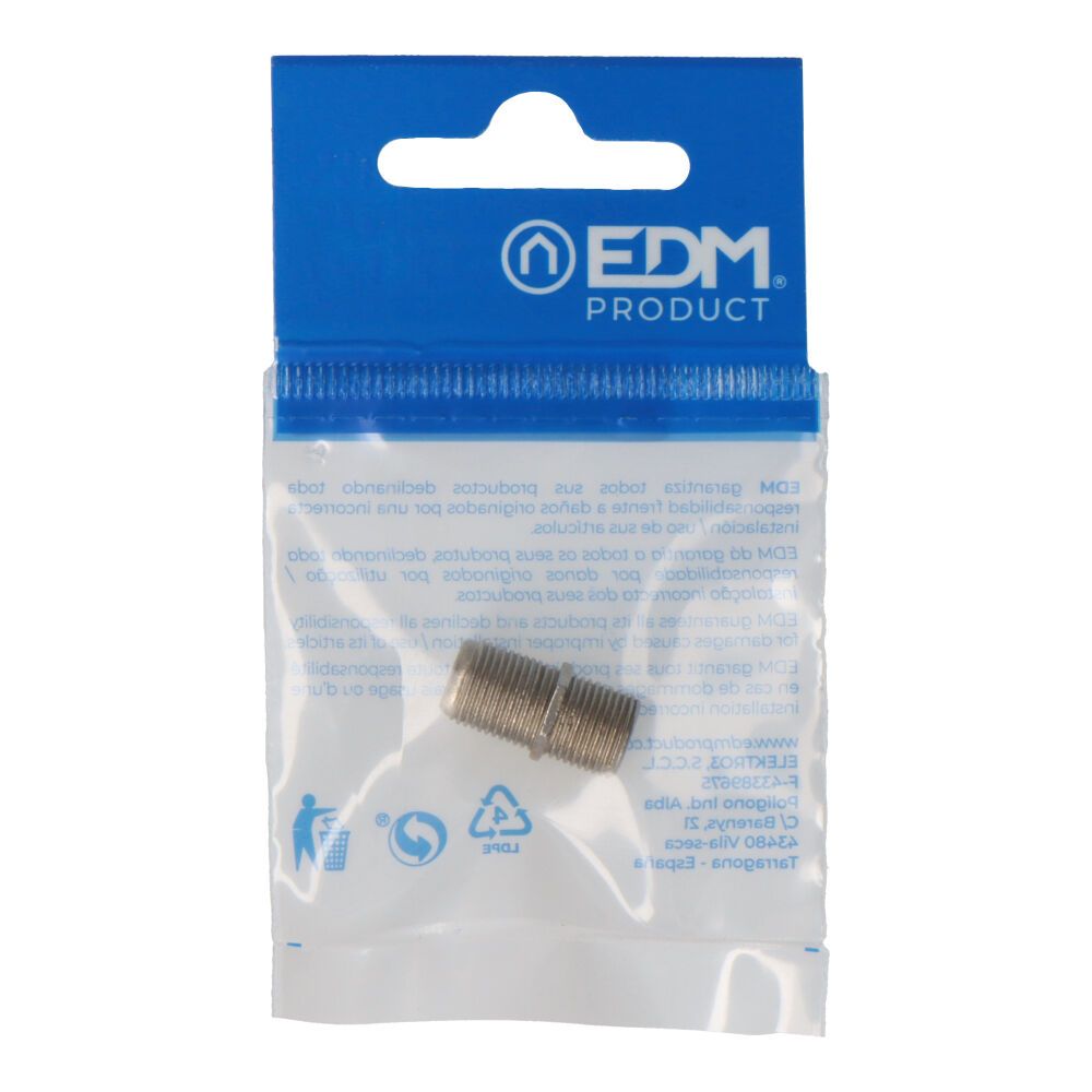 Conector união "f" macho-macho parabolica EDM embalado - Image 2