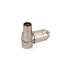 Ficha femea TV metalica curva 9,5mm EDM embalada