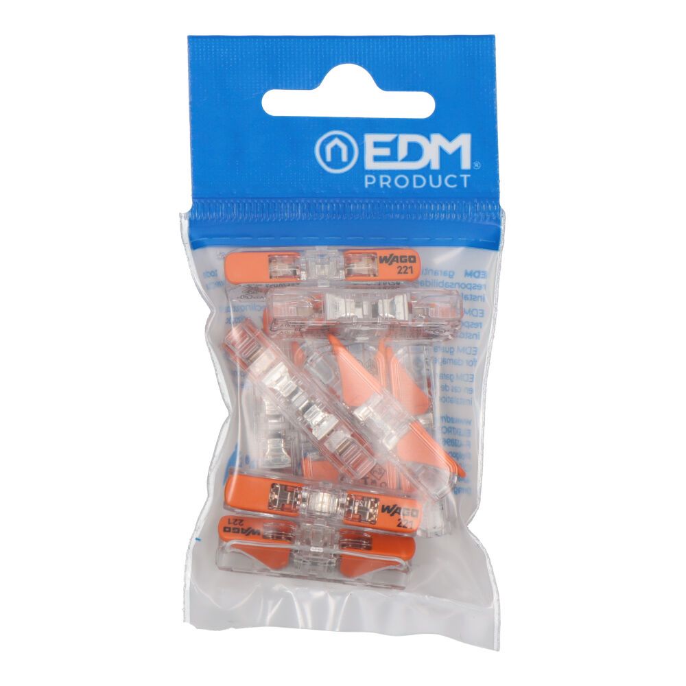 Conector rápido em linha com alavanca 2 condutores, ø máximo 4 mm², 450 V, 32 a, transparente, 8,1 x 35,5 x 8,9 mm. contém 10 unidades - Image 2