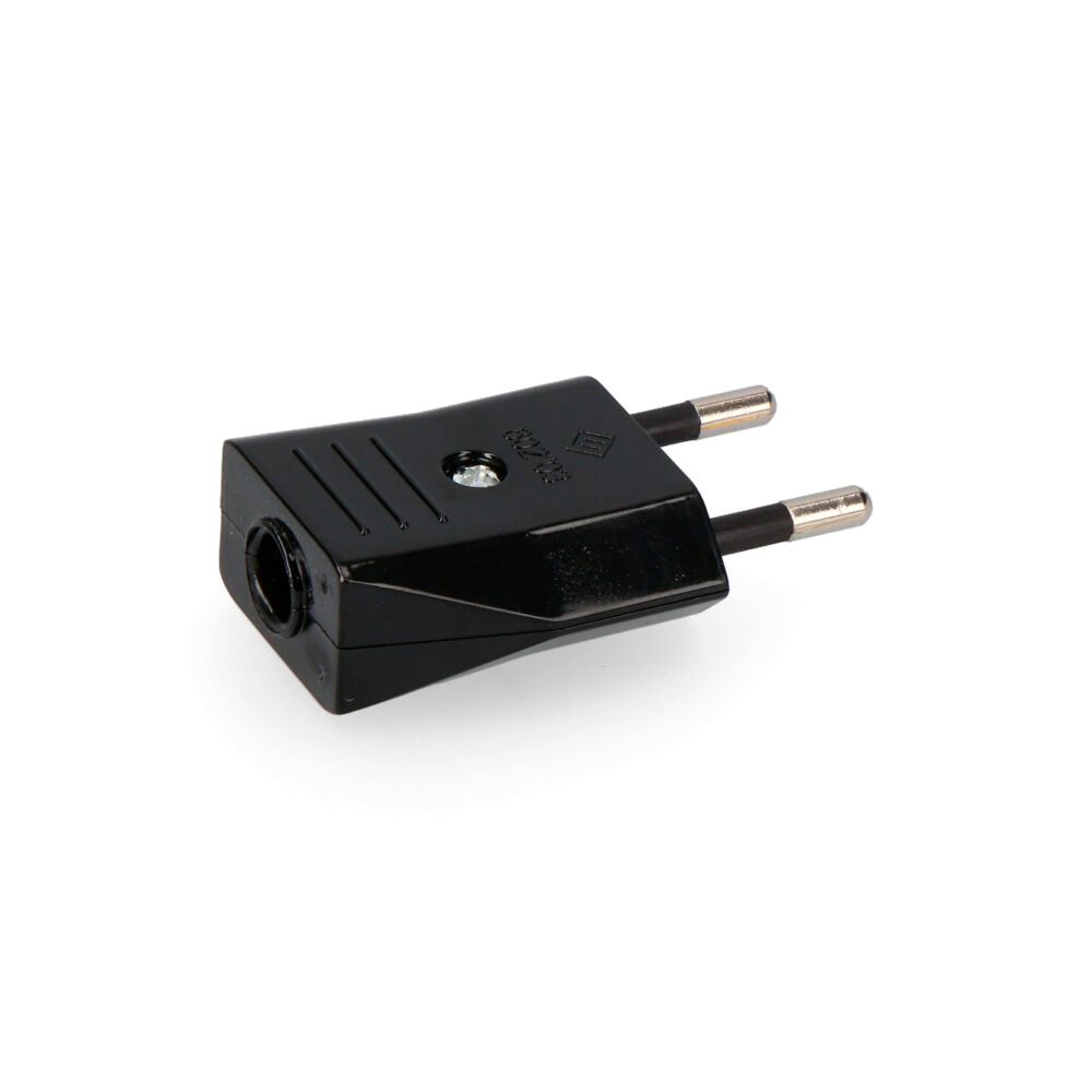 Ficha 10A 250V preta 4mm (retractilada) EDM
