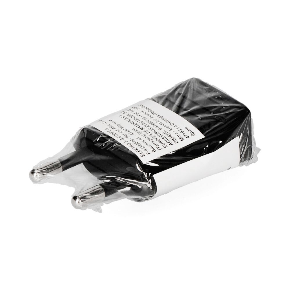 Ficha 10A 250V preta 4mm (retractilada) EDM - Image 2