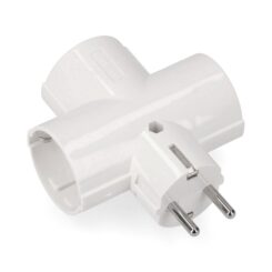 Adaptador triplo 2P+T, 16 a 250 v~, branco, embalagem retráctil