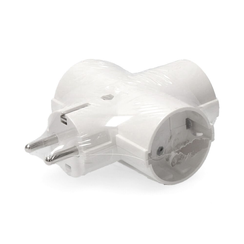 Adaptador triplo 2P+T, 16 a 250 v~, branco, embalagem retráctil - Image 2