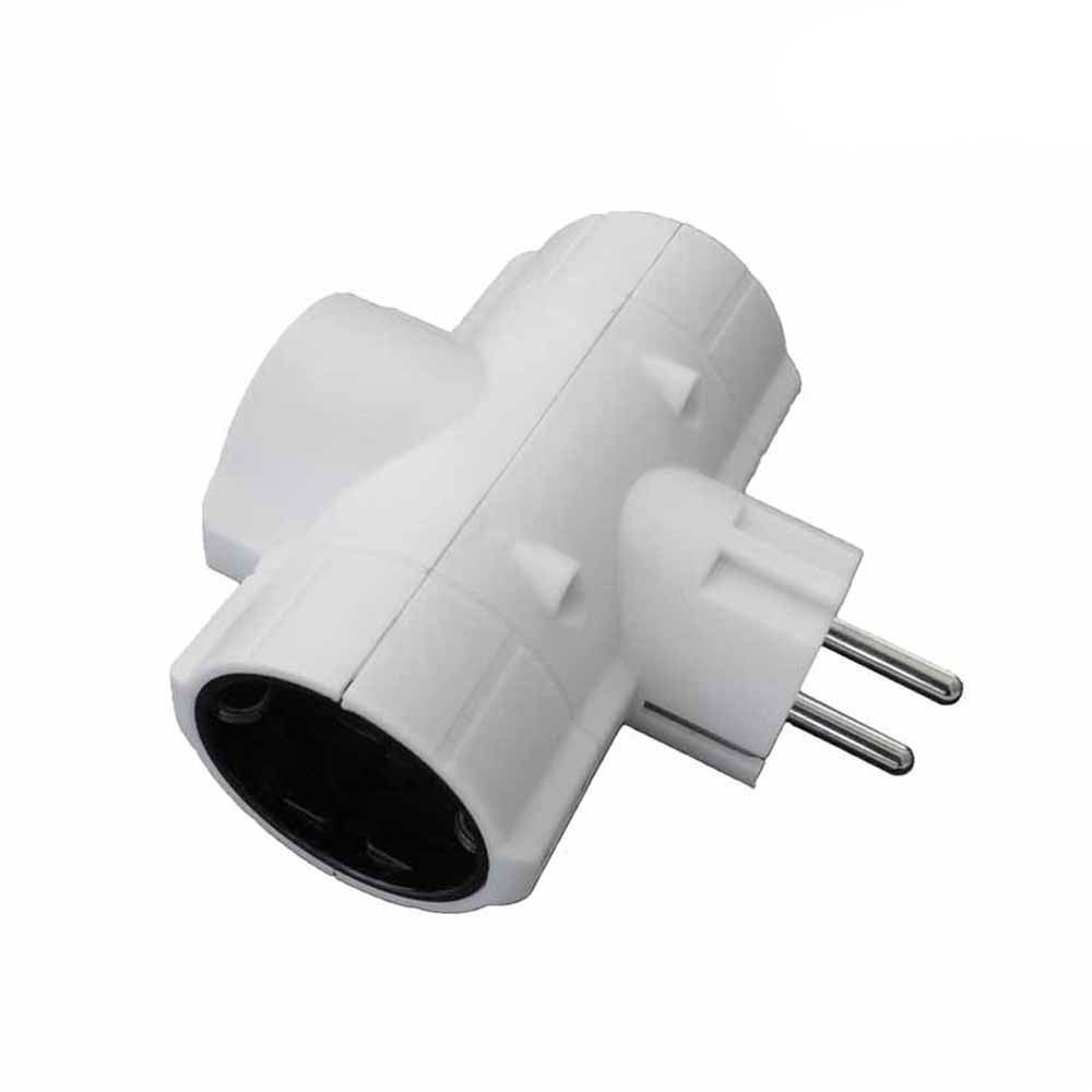 Ficha tripla económica T/TL 16A 250V 4,8mm (retractilada) EDM (OLD-153)
