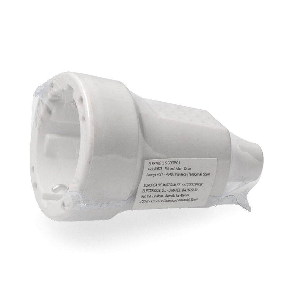 Ficha fêmea de borracha 10/16A 250V T/TL IP44 4,8mm branca (retractilada) EDM - Image 2