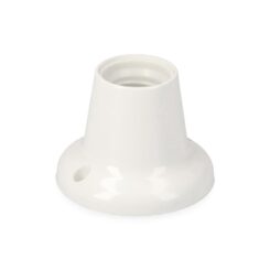 Porta-lâmpada E27, tomada reta, 4A 250V~, branco (retrácido)