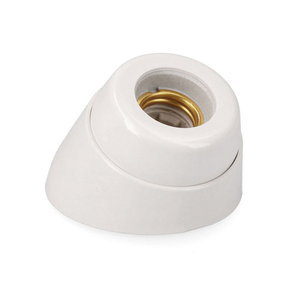 Casquilho de superfície E27 curvo porcelana (retractilado) EDM