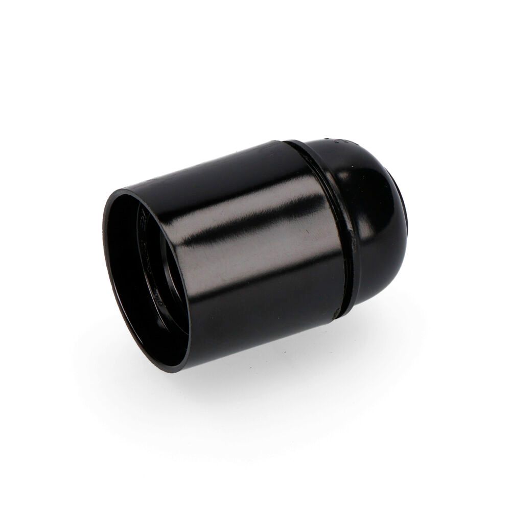 Casquilho baquelite reforçado E27 preto (retractilado) (22285) EDM