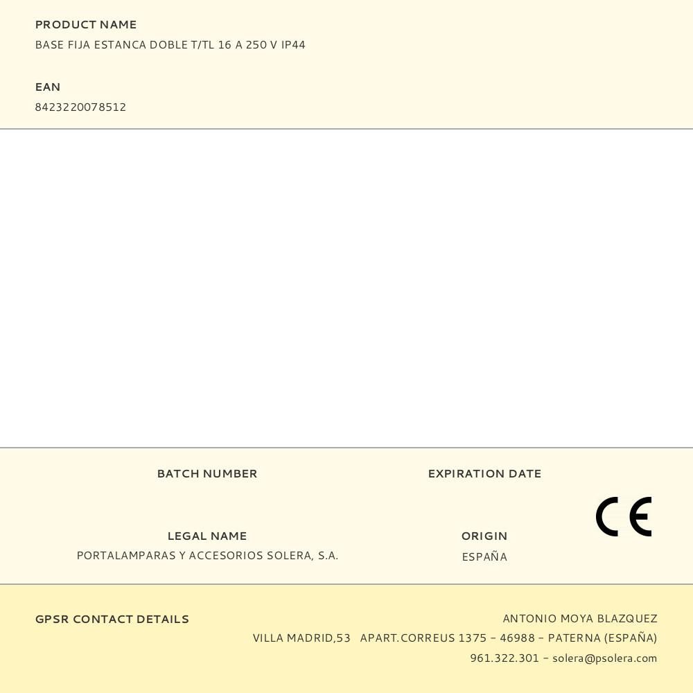 Base estanque fixa, duplo t/tl 16 a 250 v ip44 - Image 2