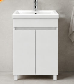 Móvel de casa de banho Âncora 40 cm branco com lavatório e duas portas