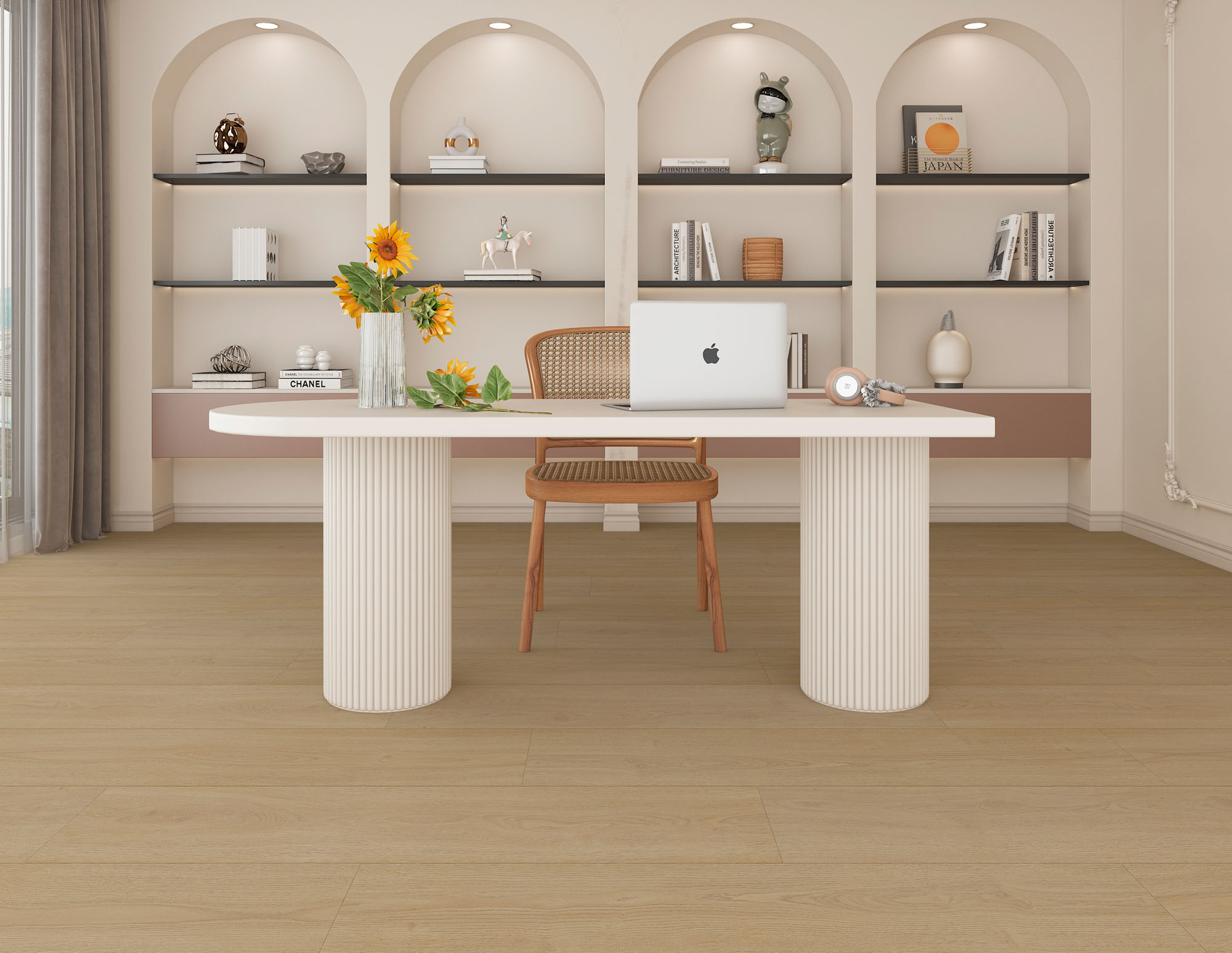 Pavimento vinílico Sand Spring Oak numa cozinha