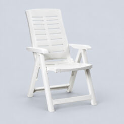 Cadeira dobrável com múltiplas posições, branca, 60 x 61 x 109 cm