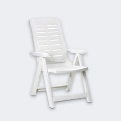 Cadeira dobrável com múltiplas posições, branca, 60 x 61 x 109 cm