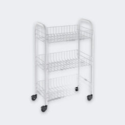 Carrinho multiusos com 3 cestos, branco, 41 x 23 x 63 cm